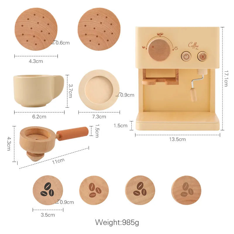 Wooden Montessori Toy Afternoon Tea Set Children Playing House Silicone Cups Pretend Play Food Learning Role Early Education Toy