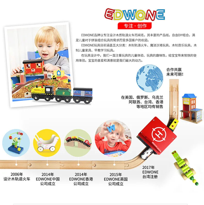 Wooden Train Track Highway Scene Set Railway Electric Magnetic Train Toy For All Brands Wooden Track Toy Boy G11