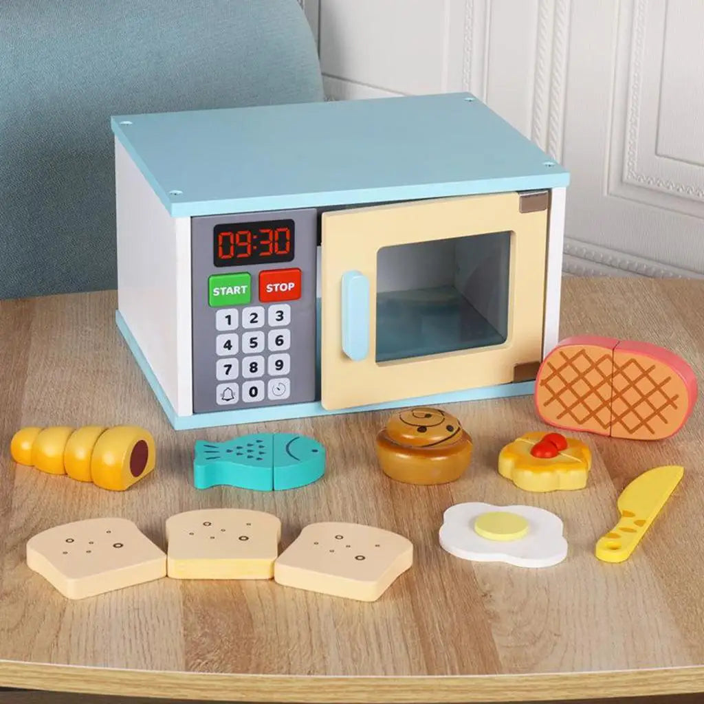 Children Kitchen Pretend Play Toy Miniature Food Wooden Kitchenware Gifts