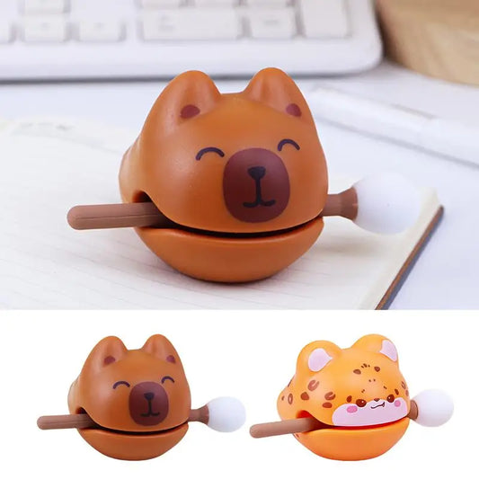 Cute Wooden Fish Stress Relief Knock Toy Cartoon Animal Wooden Fish For Adults Stress Relief Zen Block Drum Small Knock Toy