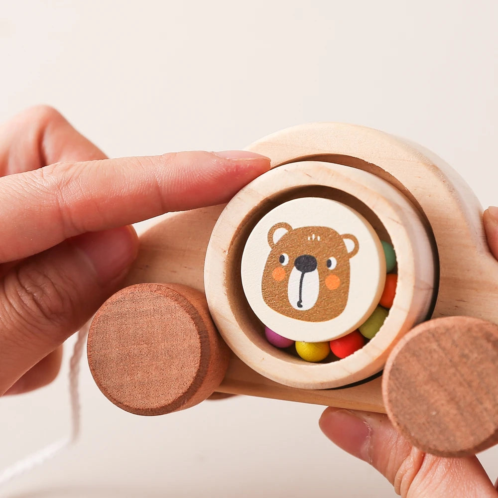 Baby Toy Wooden Car Ball Tug Toys Montessori Educational Cars Toys Small Car Toys Baby Toys 0 to 6 Months Toddler Boy toys Gifts